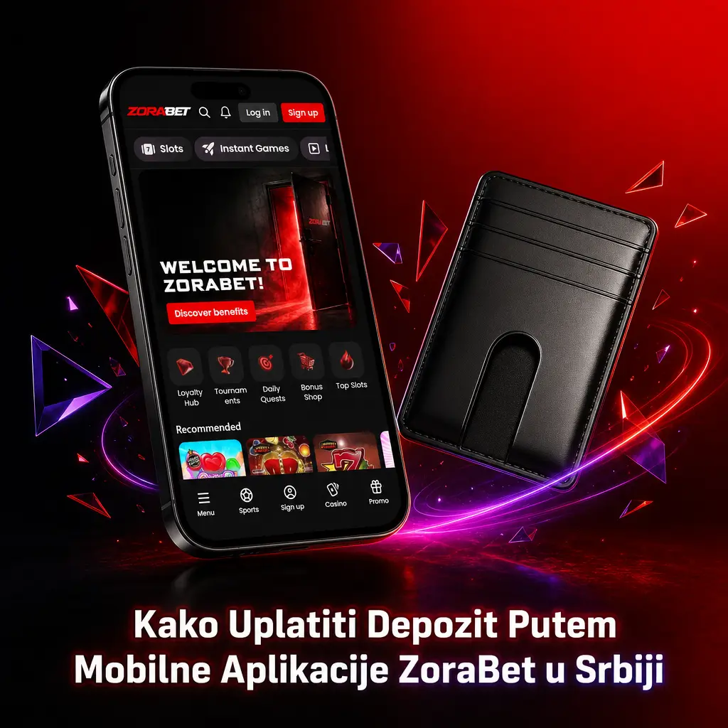 Korisnik uplaćuje depozit putem ZoraBet mobilne aplikacije na pametnom telefonu u Srbiji