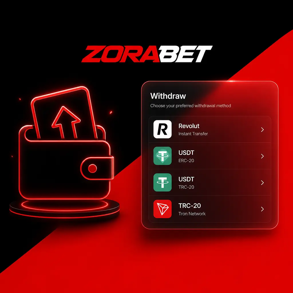 ZoraBet metode isplate: Revolut, USDT ERC-20 i TRC-20 opcije za bezbedno povlačenje sredstava